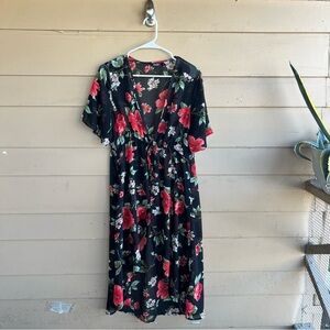 CURE. Sheer Floral Swim Coverup - Size L Lightweight Summer Beach